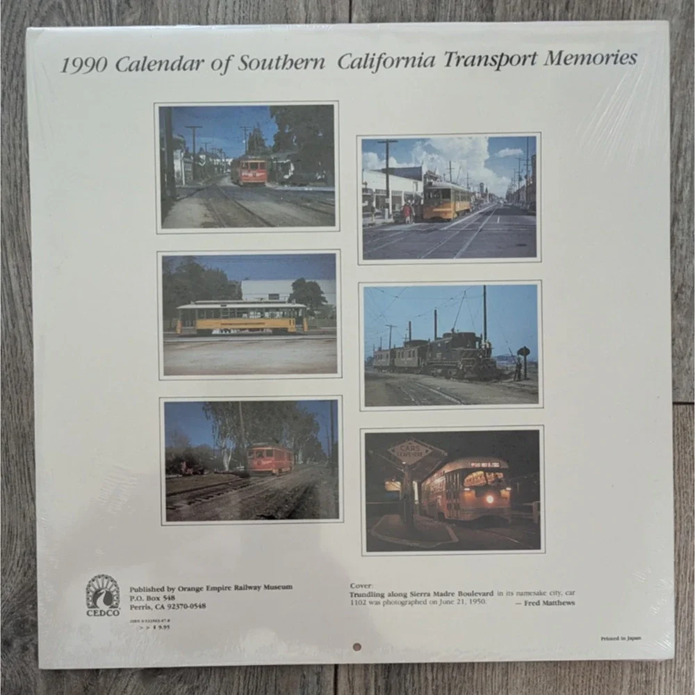 Red Cars Yellow Cars 1990 Calendar of Southern California Transport Memories